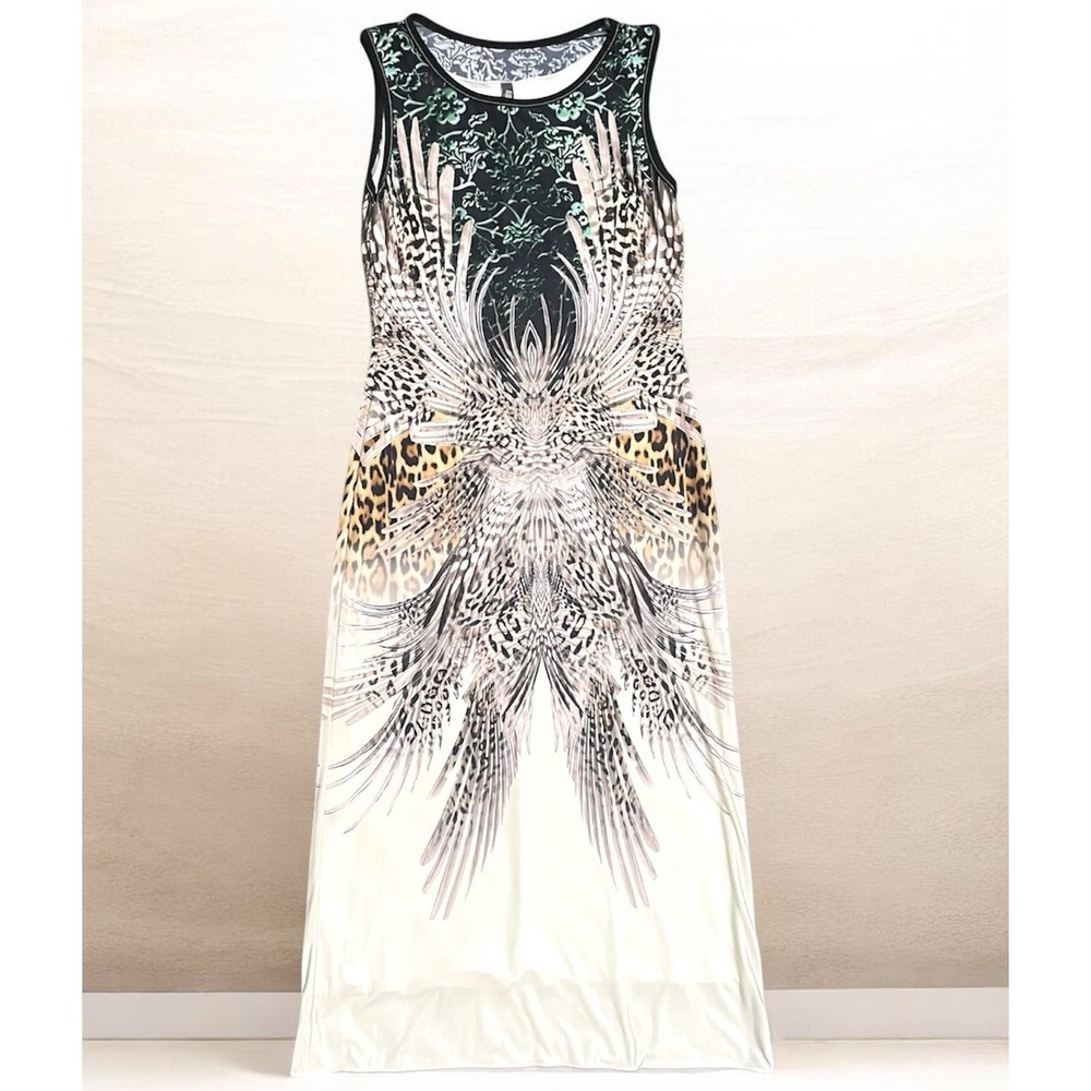 Atelier Kollontai Mystique Printed Midi Dress Size  S Slim Artsy Summer